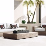 Bộ sofa kết hợp bàn gỗ Bắc Âu ngoài trời dành cho biệt thự 