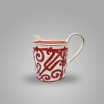 Bộ ấm tách trà cafe hoa văn đỏ