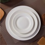 Bộ 4 đĩa ăn nhà hàng màu trắng