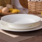 Bộ 4 đĩa ăn nhà hàng màu trắng