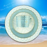 Bộ đĩa ăn + bộ tách cafe xanh biển Aegean