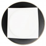 Bộ đĩa + tách trà màu trắng đen