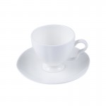 Bộ đĩa + tách trà sứ trắng cao cấp