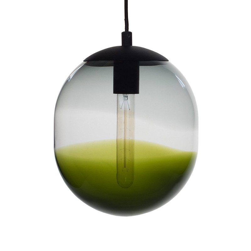 Đèn thả thủy tinh Lantern Ball Grey & Olive Green