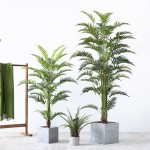 Cây dừa cảnh cảnh trang trí cây xanh trang trí phòng khách phong cách Bắc Âu chất liệu lụa