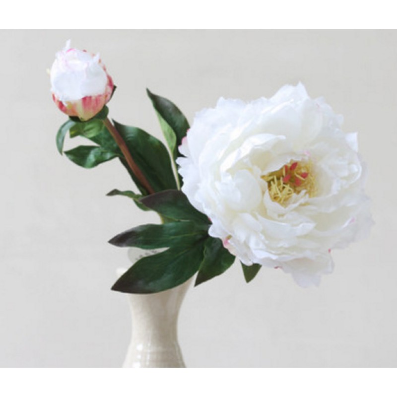 Hoa mẫu đơn lụa cao cấp - màu là trắng, hồng trắng, đỏ hồng nhạt và đỏ